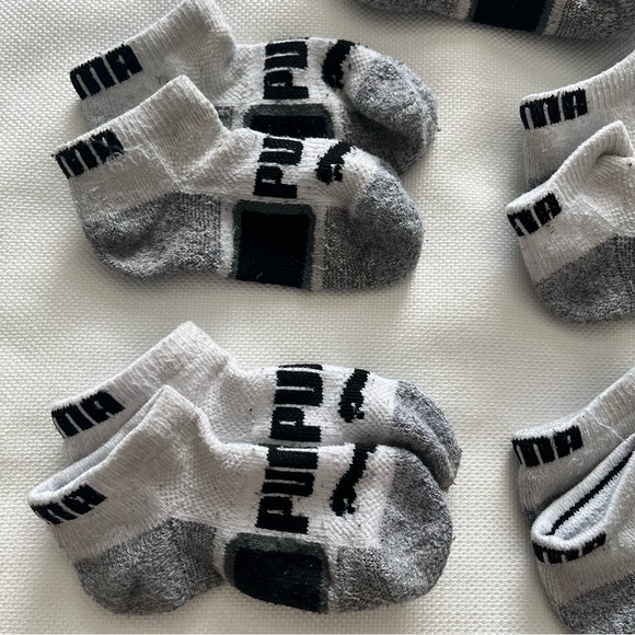 PUMA Baby 5 Pack No Show Socks, white/grey 2T-4T - Picture 2 of 4